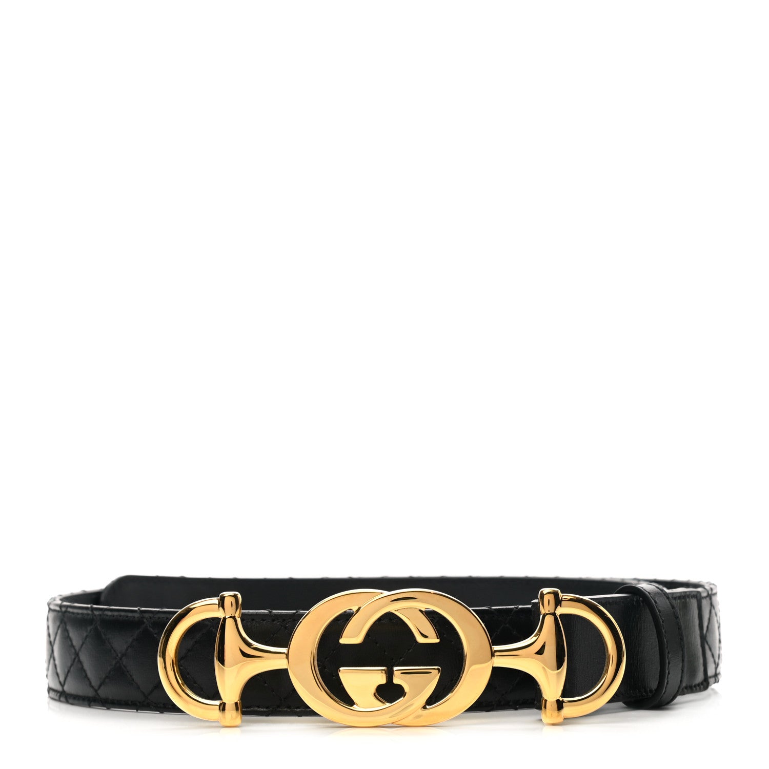 Gucci Calfskin Trapuntata Zumi 30mm Belt 85 34 Black 1 of 6
