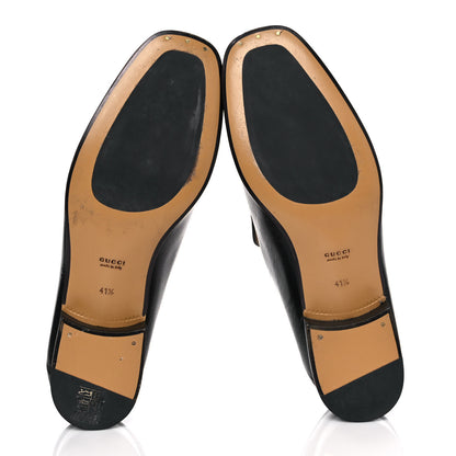 Gucci Goatskin Womens Horsebit Mid-Heel Loafers 41.5 Black 5 of 8