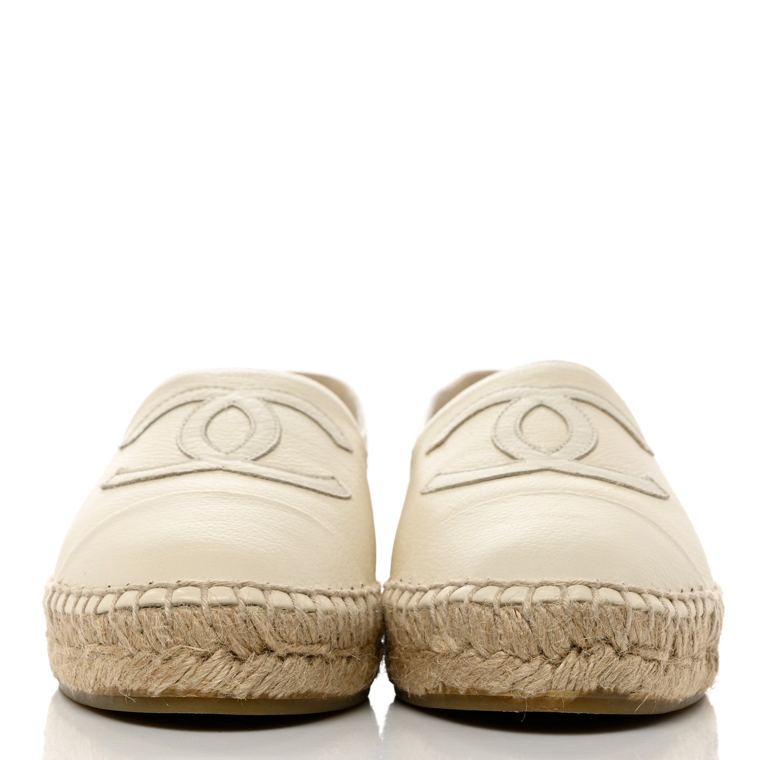 Chanel Lambskin CC Espadrilles 38 White 2 of 8