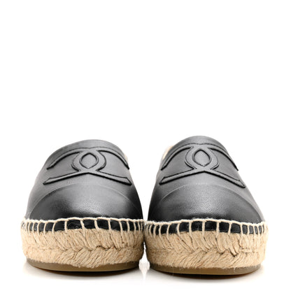 Chanel Lambskin CC Espadrilles 36 Black 2 of 9