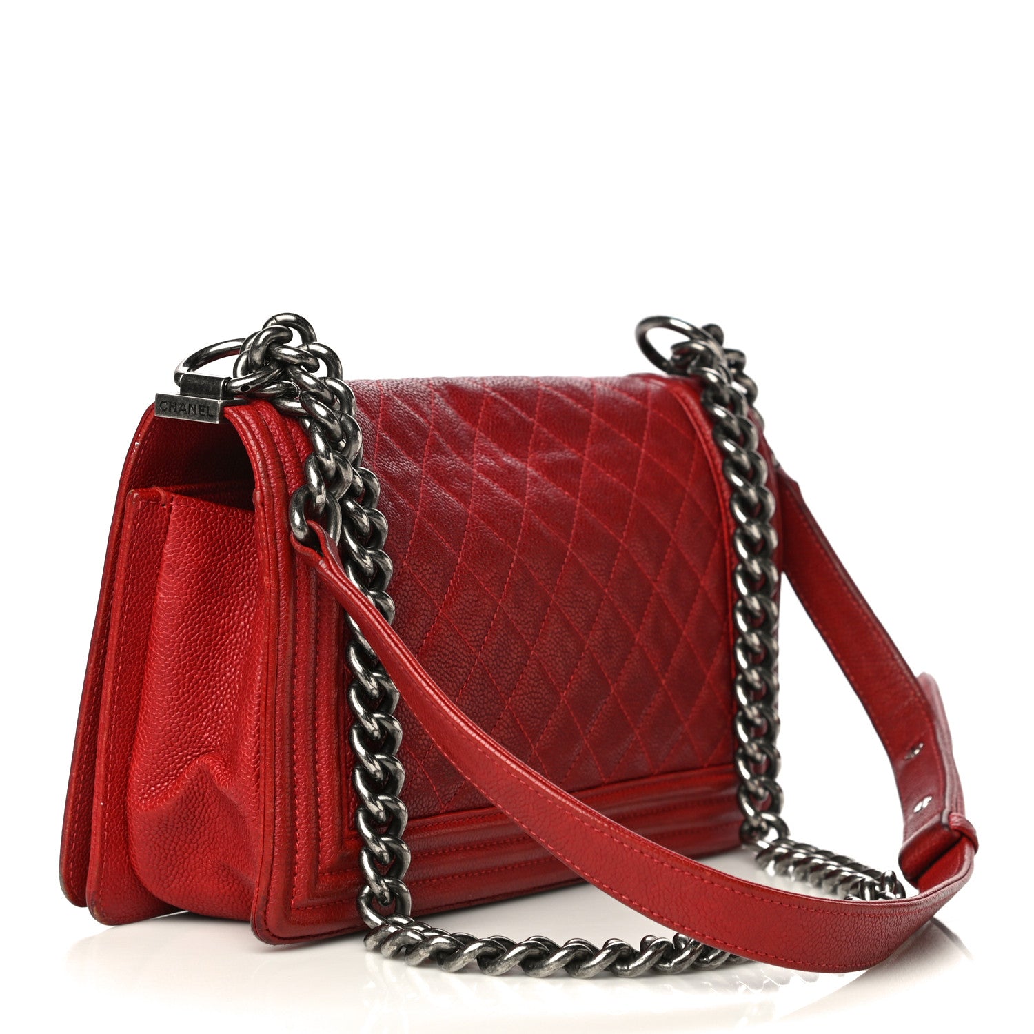 Chanel Caviar Quilted Medium Boy Flap Red 3 of 37