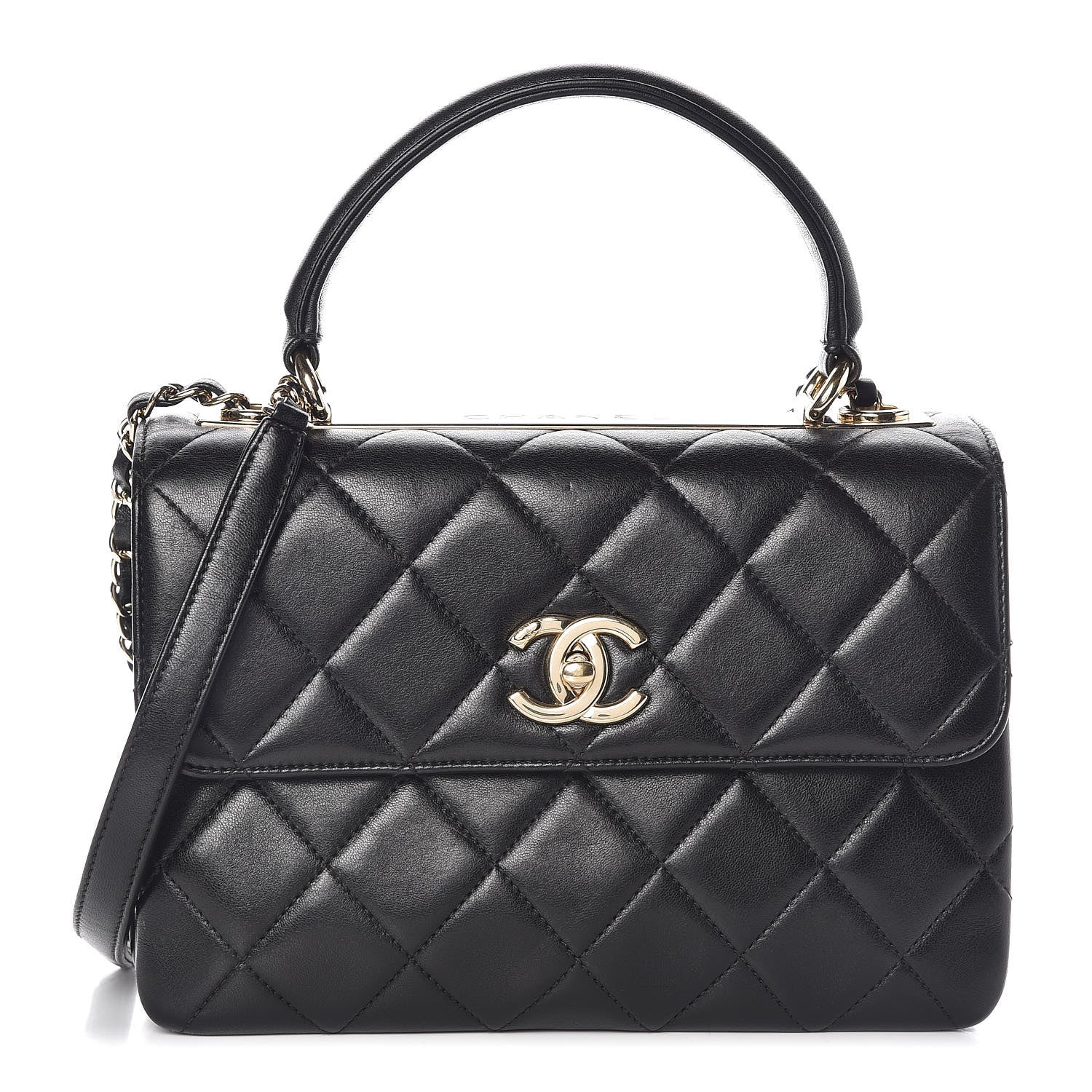 Chanel Lambskin Quilted Small Trendy CC Dual Handle Flap Bag Black 1 of 8