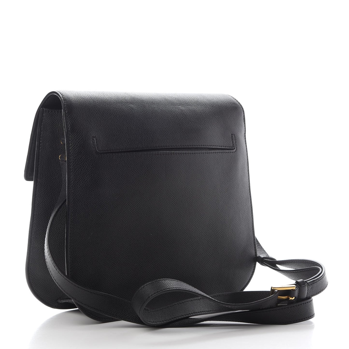 Calfskin Large T Clasp Tara Crossbody Bag Black