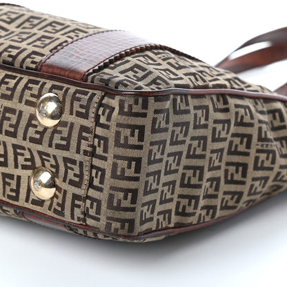 Fendi Zucchino Vitello Shopping Tote Mogano Panna Bruciato 14 of 14