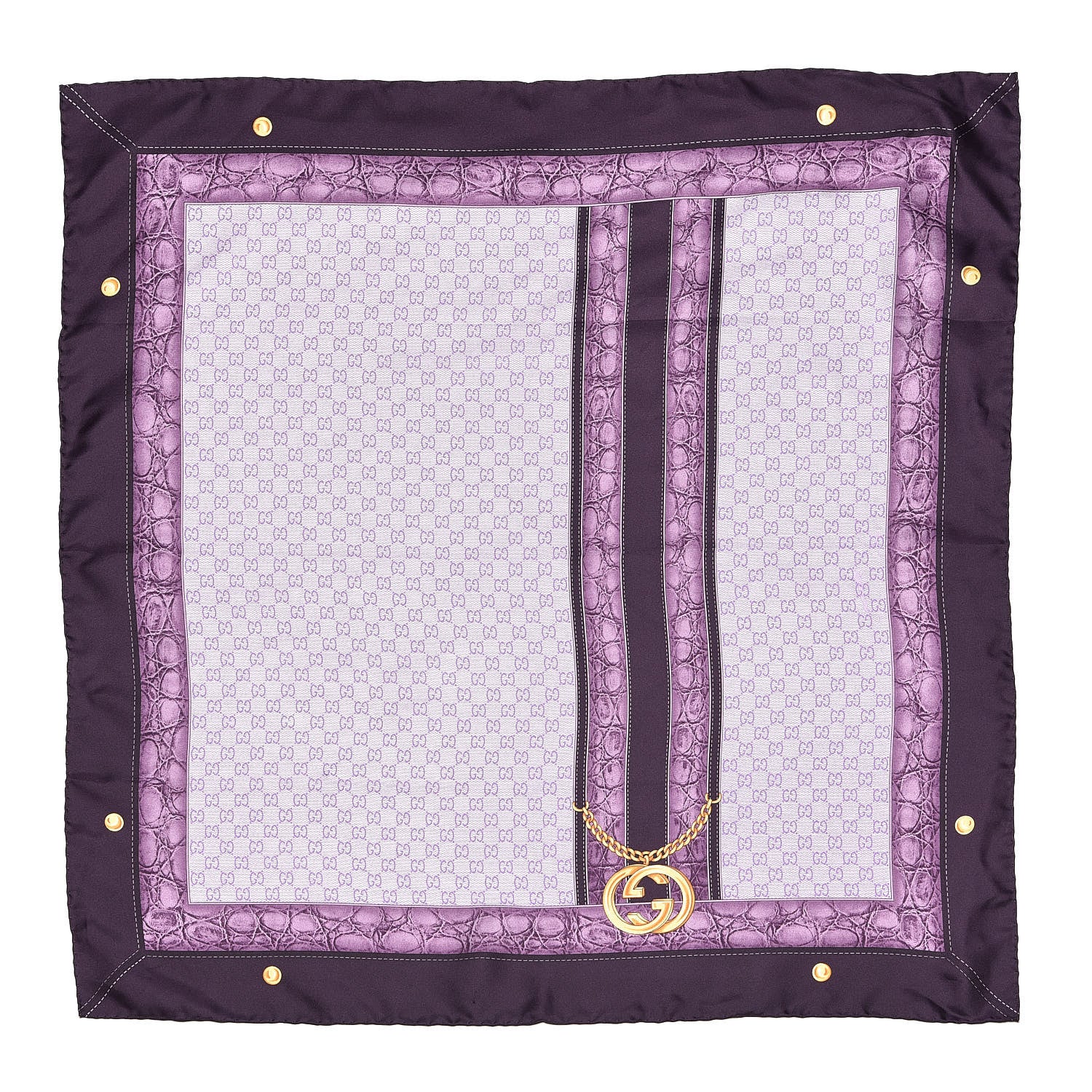 Gucci Silk Monogram Scarf Purple 1 of 4