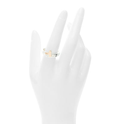 Tiffany 18K Rose Gold Sterling Silver T Square Wrap Ring 58 8.25 2 of 5