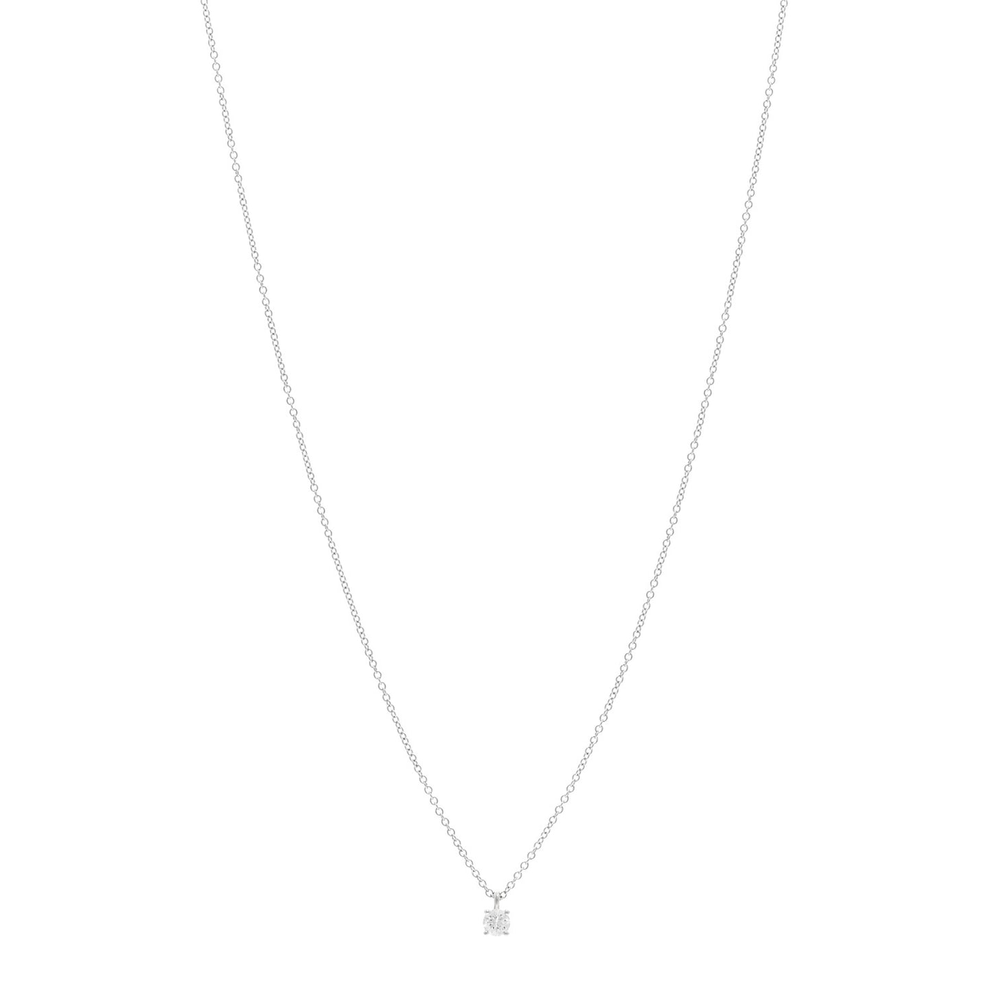 Platinum Diamond .16ct Solitaire Pendant Necklace