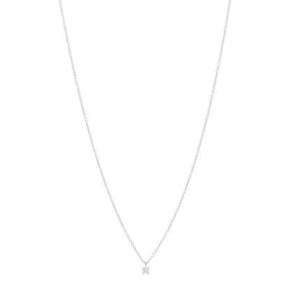 Tiffany Platinum Diamond .16ct Solitaire Pendant Necklace 1 of 5