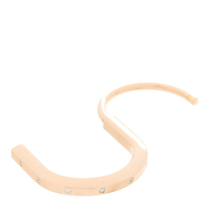 Tiffany 18K Rose Gold Diamond Tiffany Lock Bangle Bracelet 7 of 7