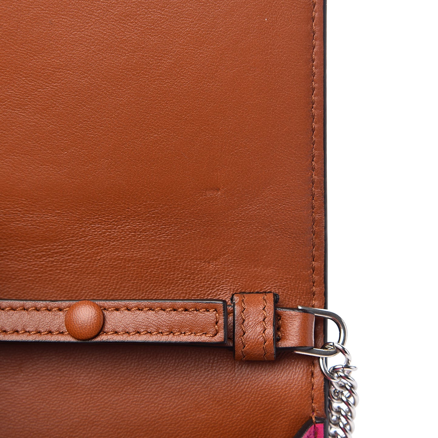 Lambskin Emblem Chain Wallet Cyclamen