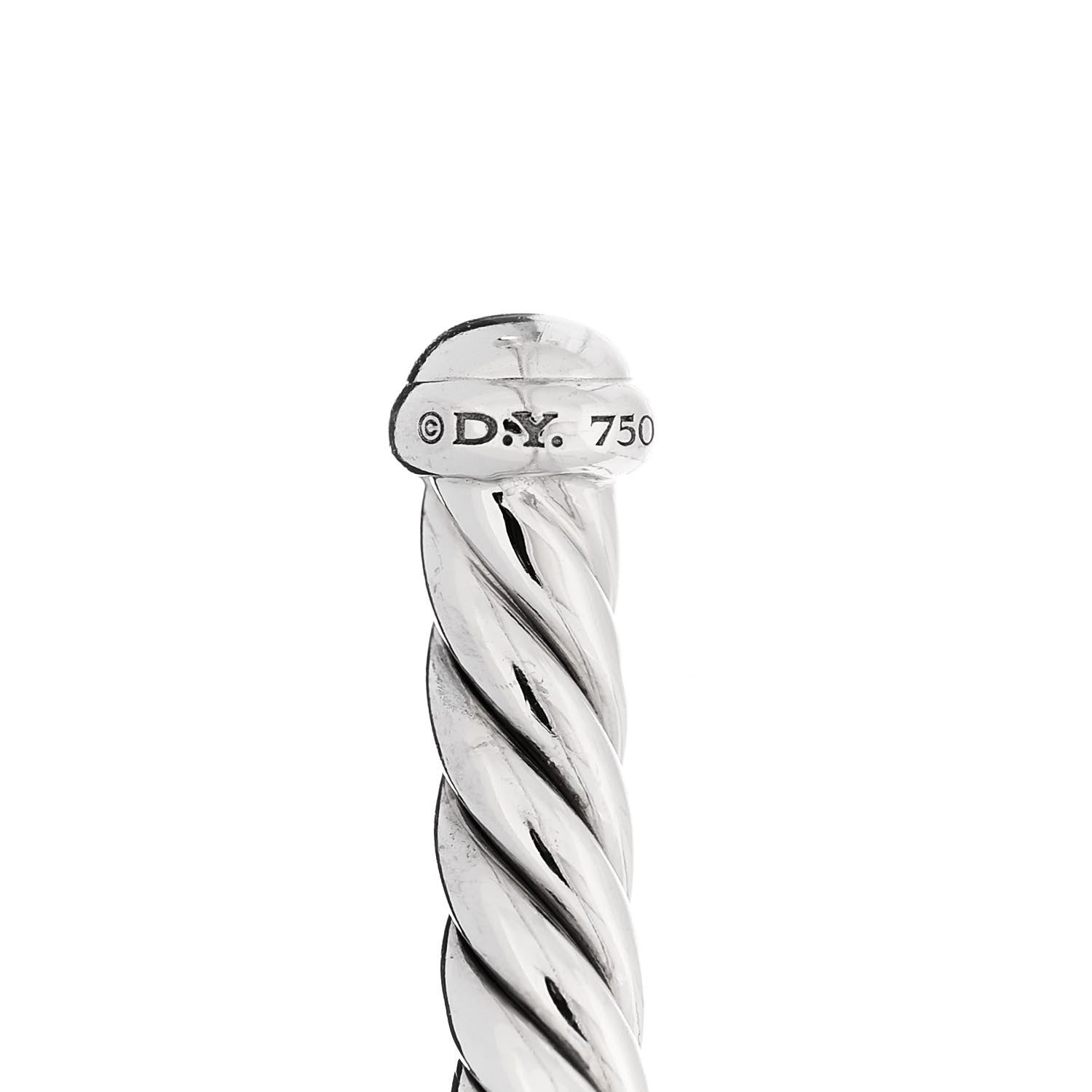David Yurman 18K White Gold 4mm Cablespira Bracelet 4 of 4