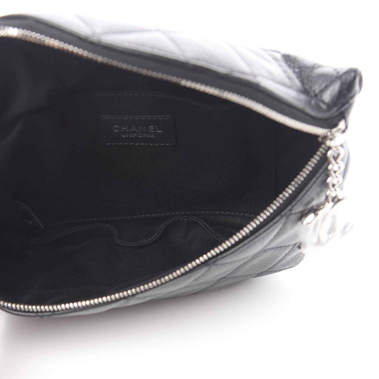 Chanel Grained Calfskin Quilted Waist Belt Bag Black 5 of 13