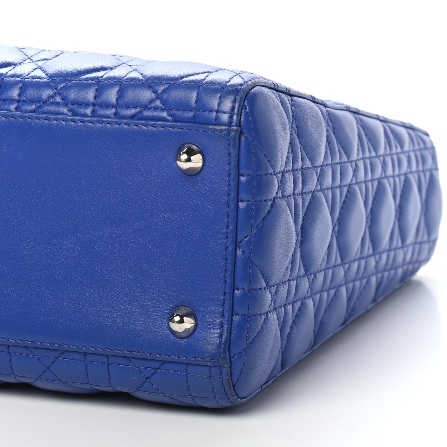 Christian Dior Lambskin Cannage Large Lady Dior Blue 9 of 10