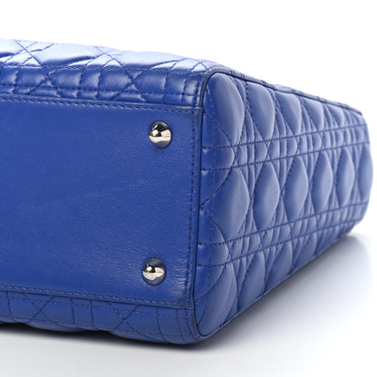 Christian Dior Lambskin Cannage Large Lady Dior Blue 9 of 10