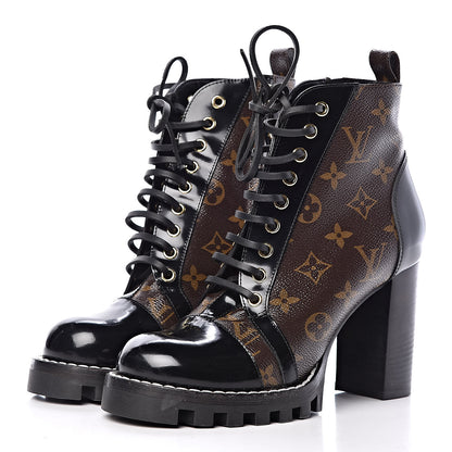 Louis Vuitton Patent Calfskin Monogram Star Trail Ankle Boots 39 Black 3 of 12
