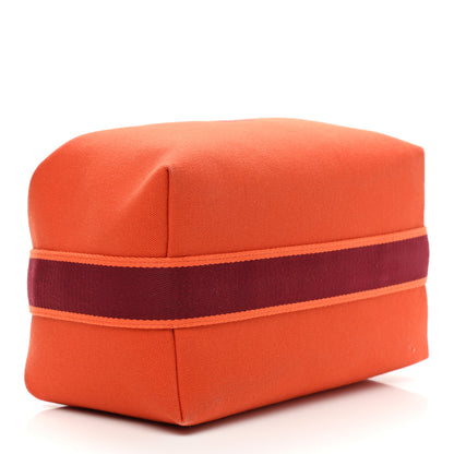 Hermes Canvas Large Bride-A-Brac Pouch Orange Feu Burgundy 4 of 11