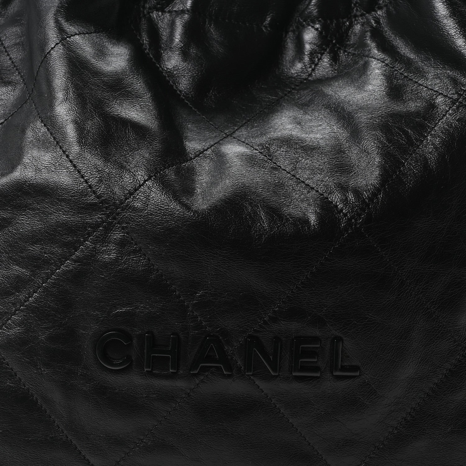 Chanel Shiny Calfskin Quilted Monochrome Small Chanel 22 Black 8 of 10
