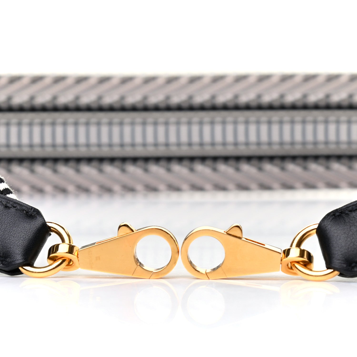 Hermes Toile Swift 50mm Sangle Cavale Shoulder Strap Black Ecru 4 of 5