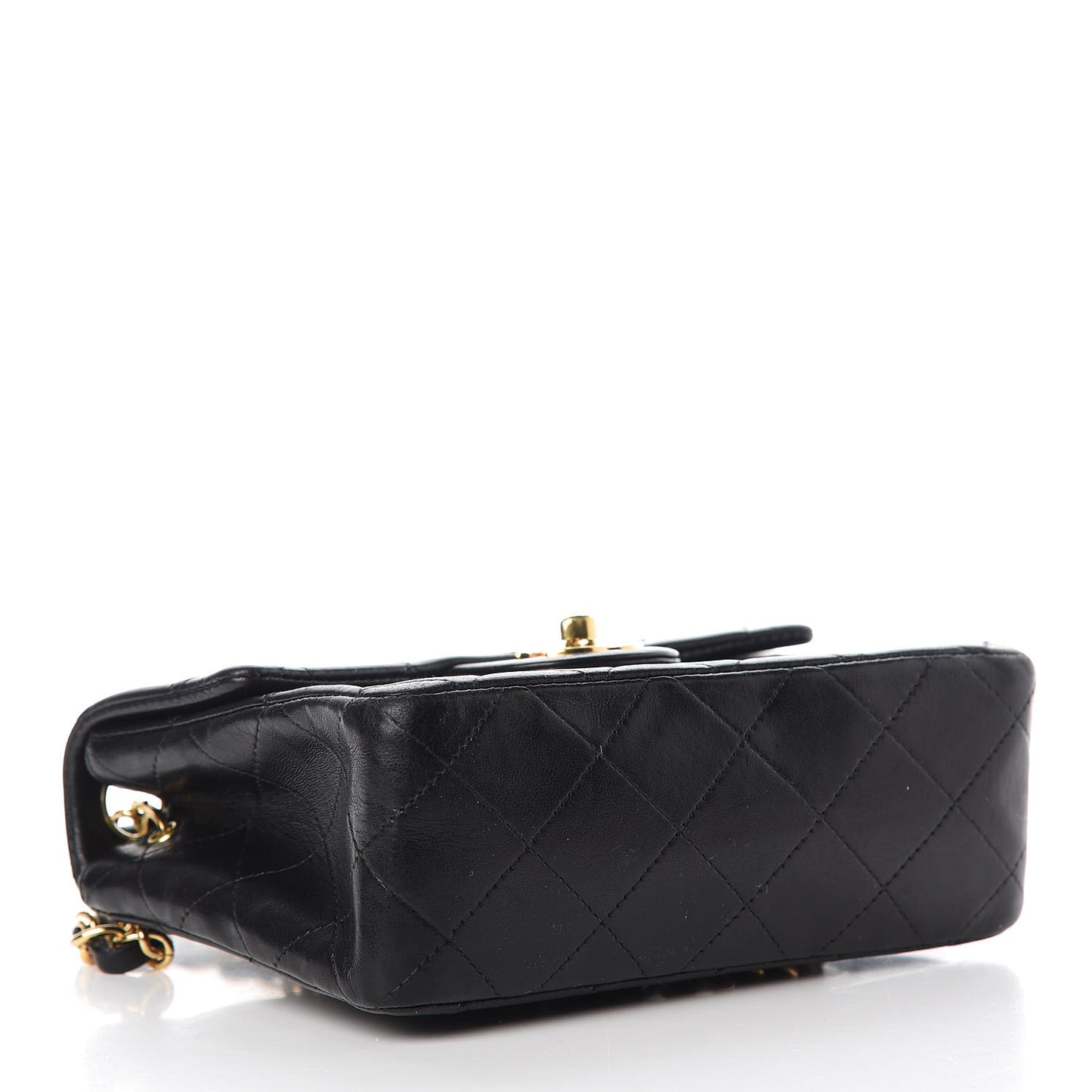 Lambskin Quilted Mini Square Flap Bag Black