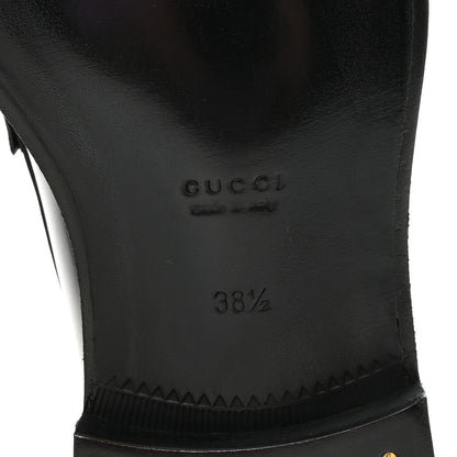 Gucci Calfskin Millennial Ribot Womens GG Loafers 38.5 Black 7 of 10