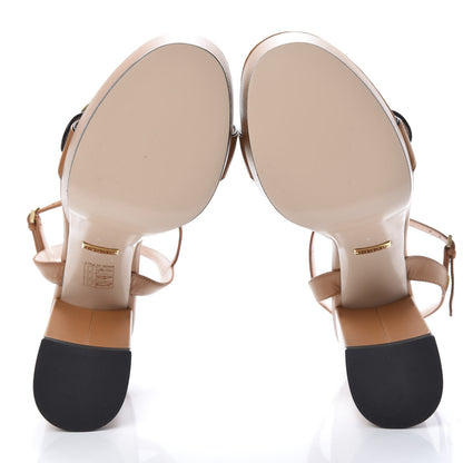 Gucci Calfskin GG Marmont Ankle Wrap 30/115mm Platform Sandals 38 Cognac 5 of 10