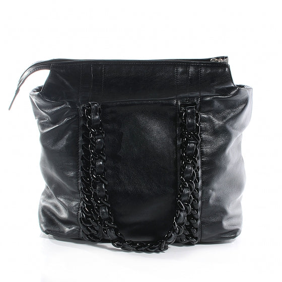 Chanel Leather Modern Chain Tote Black 3 of 7