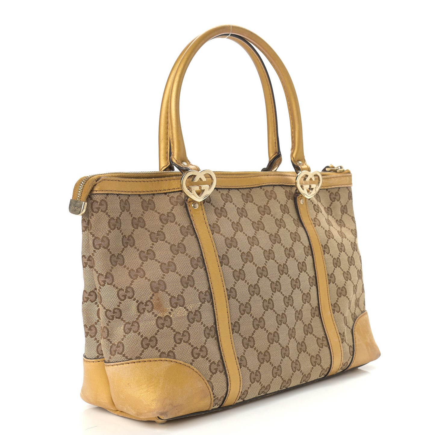 Monogram Small Lovely Heart Tote Gold