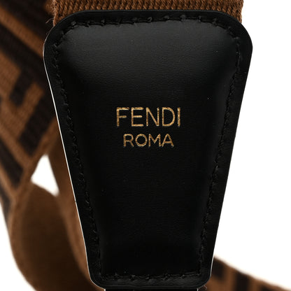 Fendi Ribbon Vitello Century FF 1974 Flat Studded Strap You Fango Marrone Ebano 4 of 5