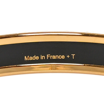 Hermes Enamel Printed Narrow Caleche Bracelet 65 Orange 5 of 6