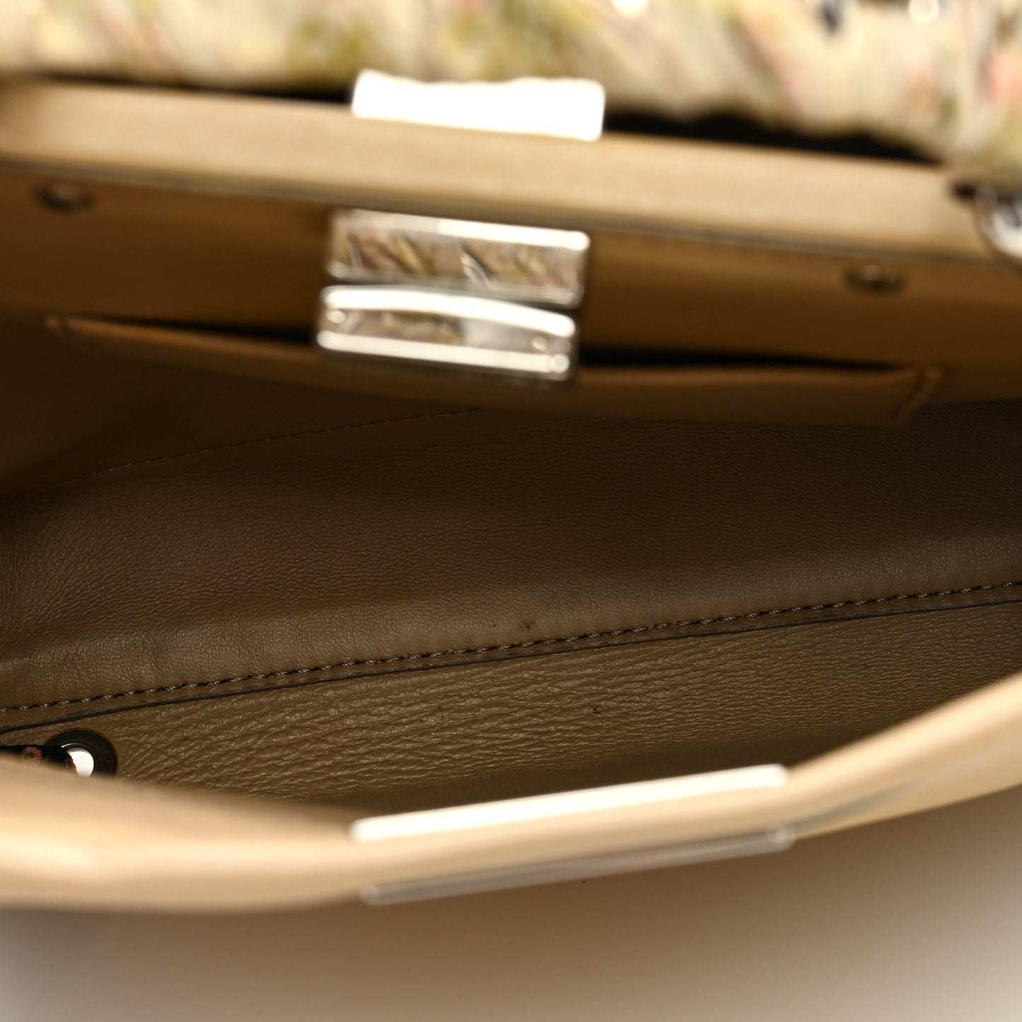 Nappa Ribbon Lace Up Mini Peekaboo Iconic Satchel Beige