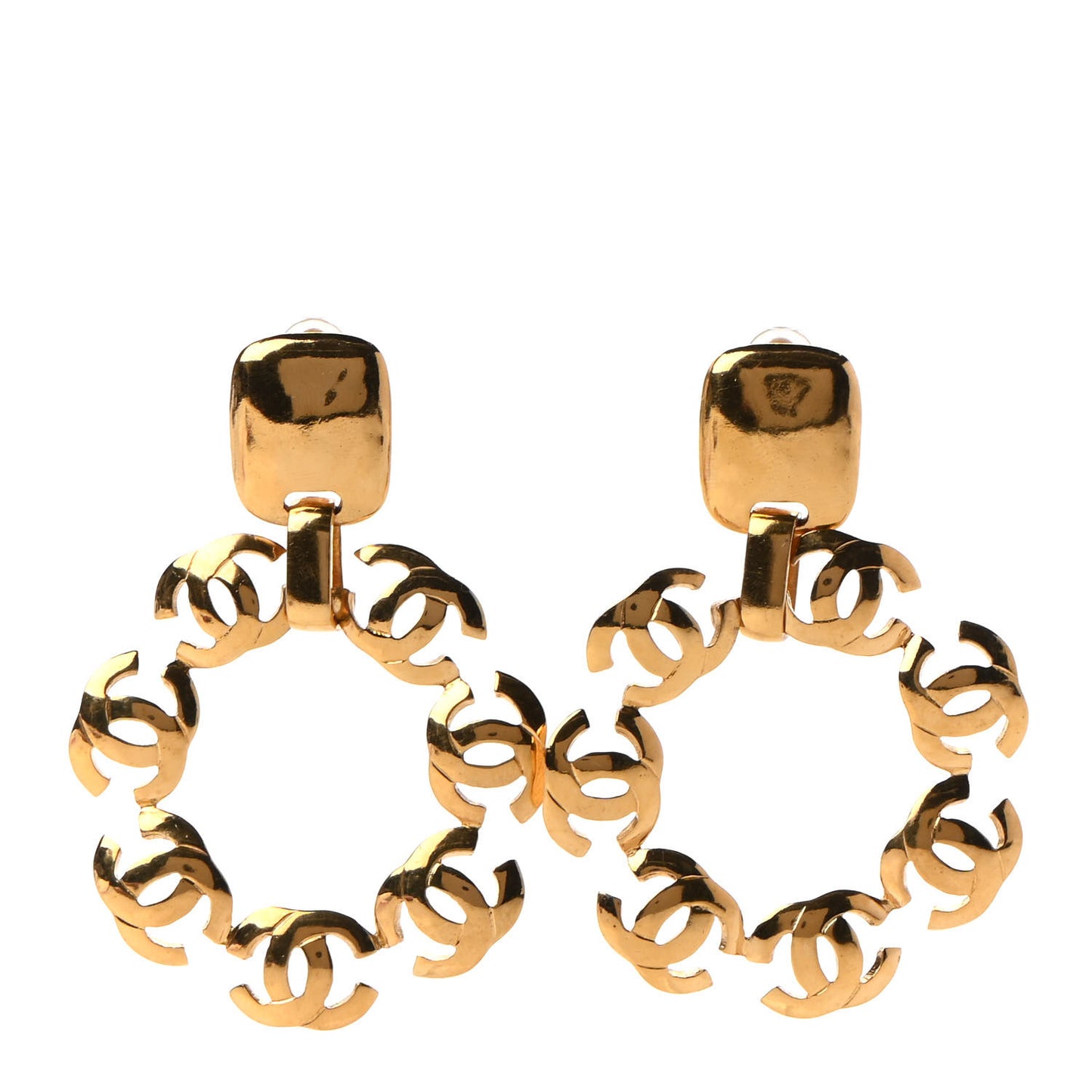 CC Hoop Clip On Earrings Gold