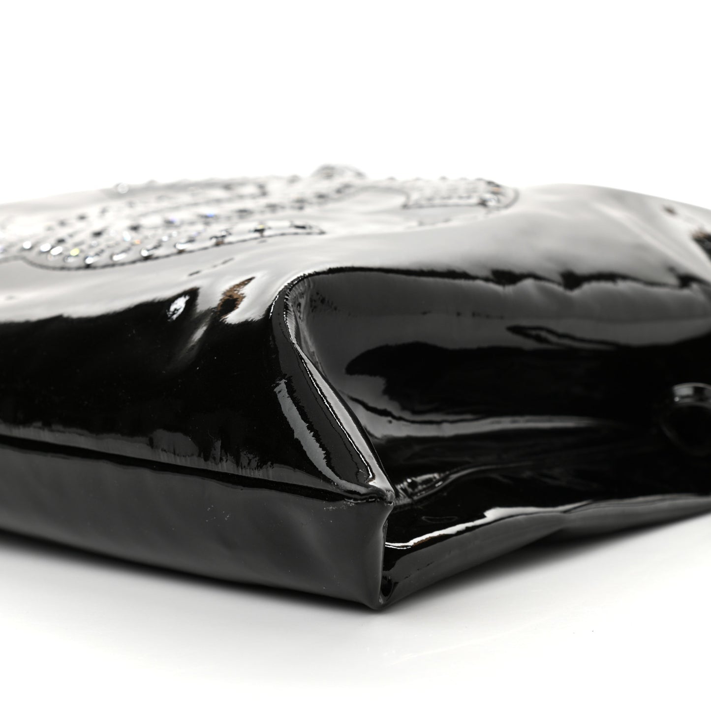 Patent Crystal Strass Bonbons Tote Black