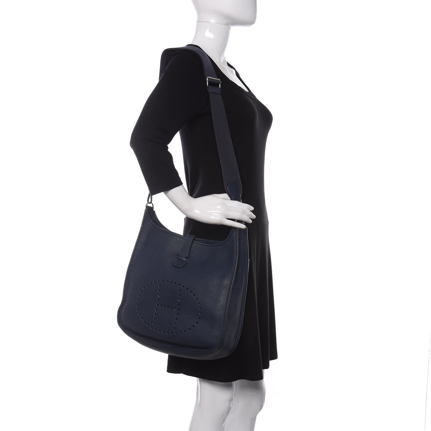 Hermes Taurillon Clemence Evelyne III GM Bleu Abysse 2 of 9