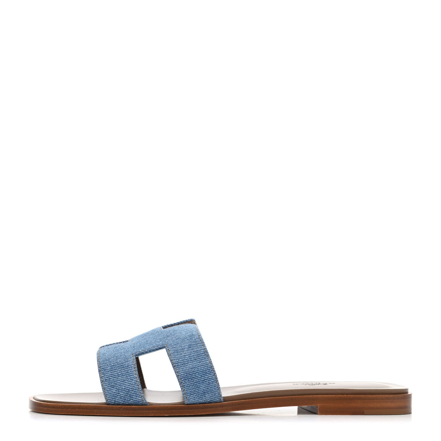 Denim Canvas Oran Sandals 38.5 Bleu Clair