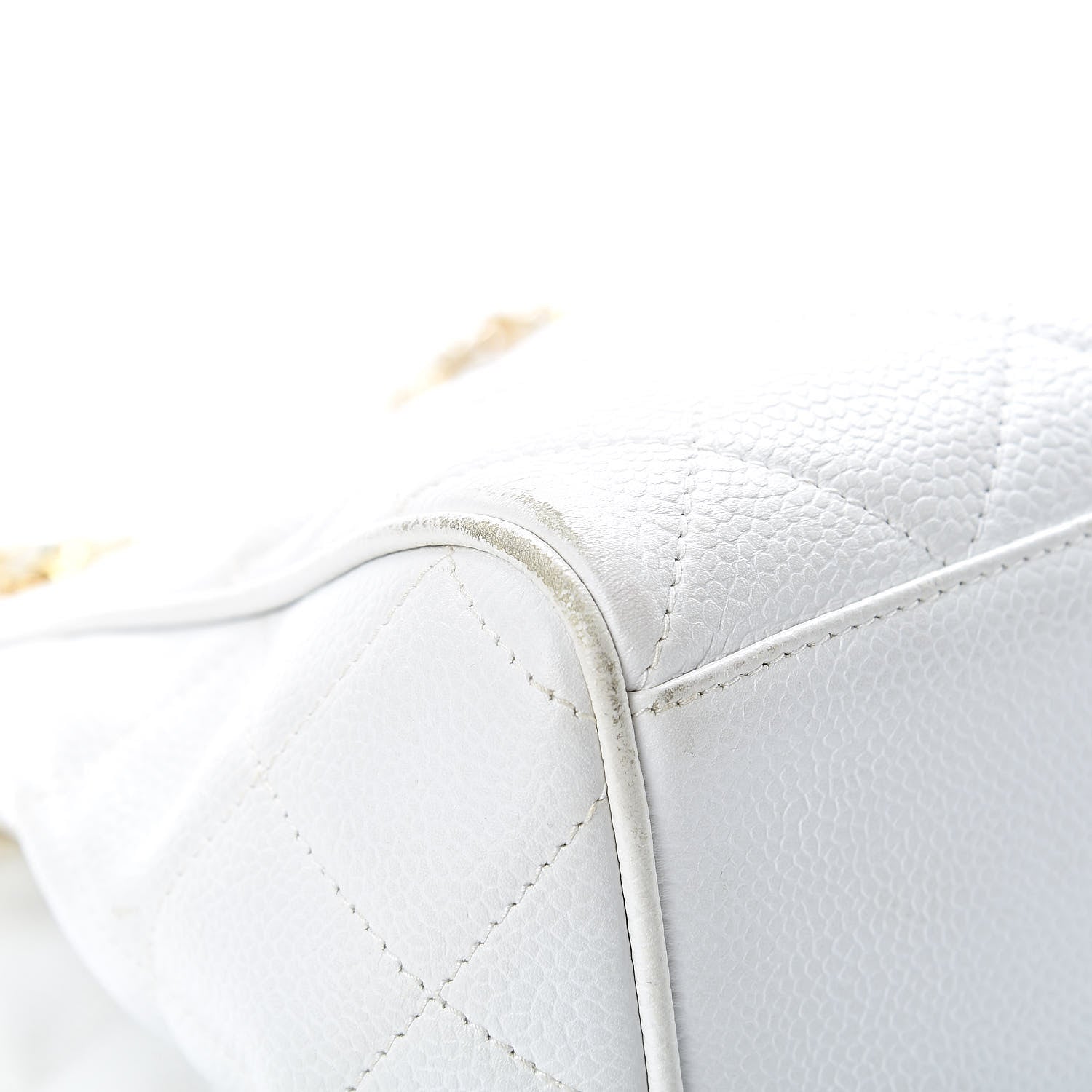 Chanel Caviar Quilted Shoulder Bag White 10 of 17