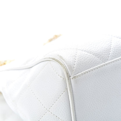 Chanel Caviar Quilted Shoulder Bag White 10 of 17