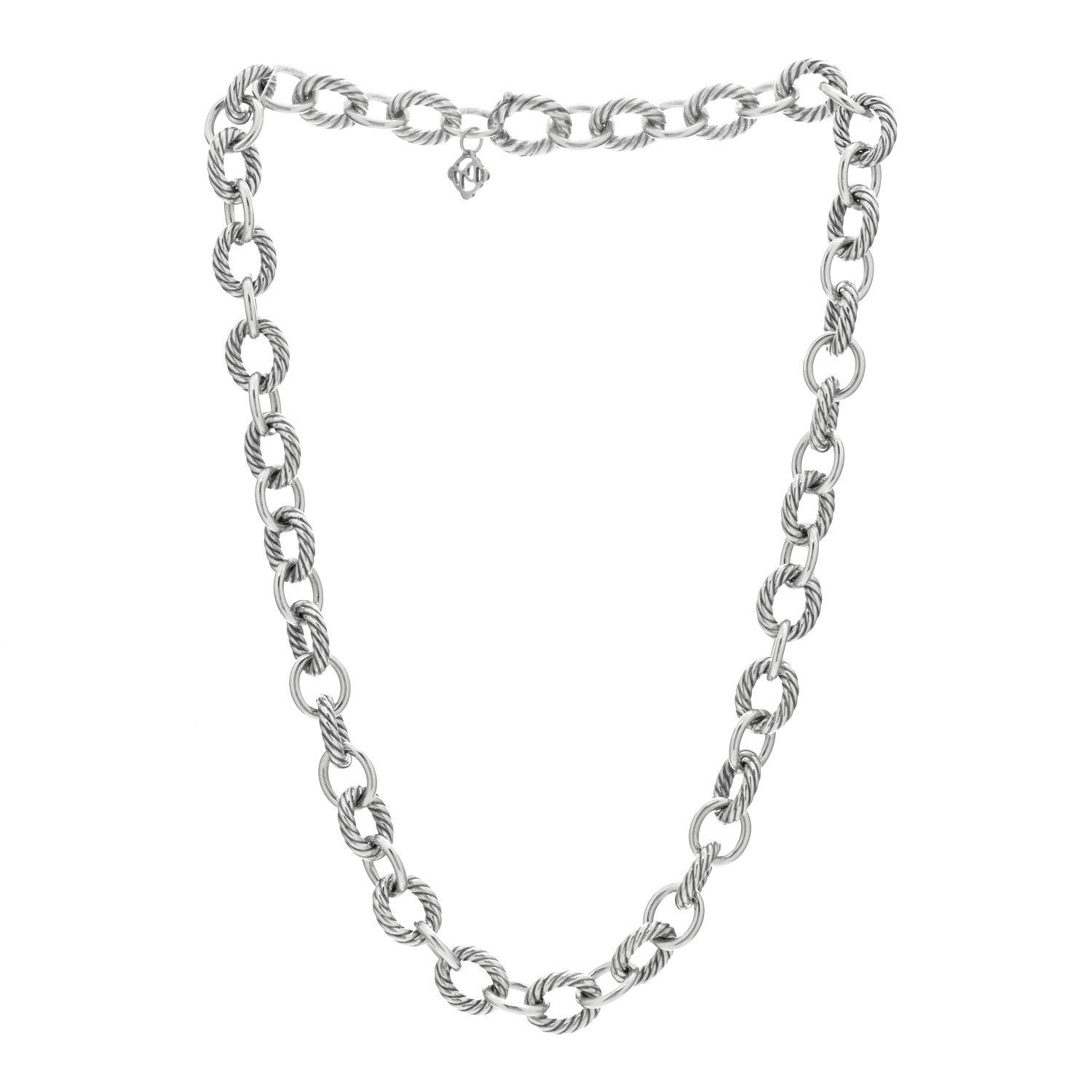 David Yurman Sterling Silver 10mm Medium Oval Link Necklace 2 of 3