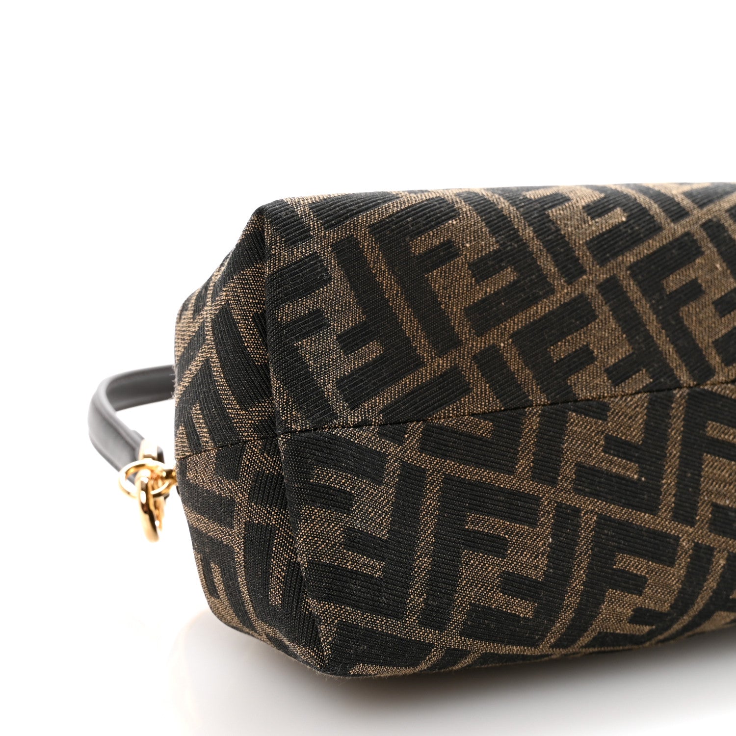 Fendi Shiny Nappa Fabric Jacquard FF 1974 Midi Fendi Tobacco Moro Ebano 9 of 10