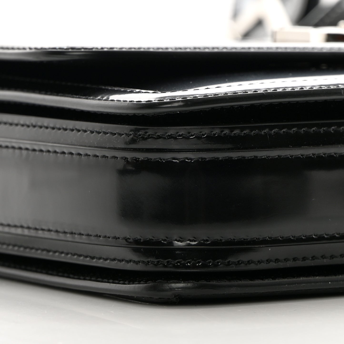 Glazed Calfskin Monogram Medium Solferino Satchel Black