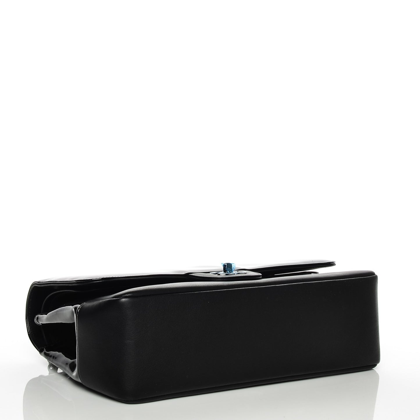 Patent Calfskin Jumbo Classic Pure Double Flap Black