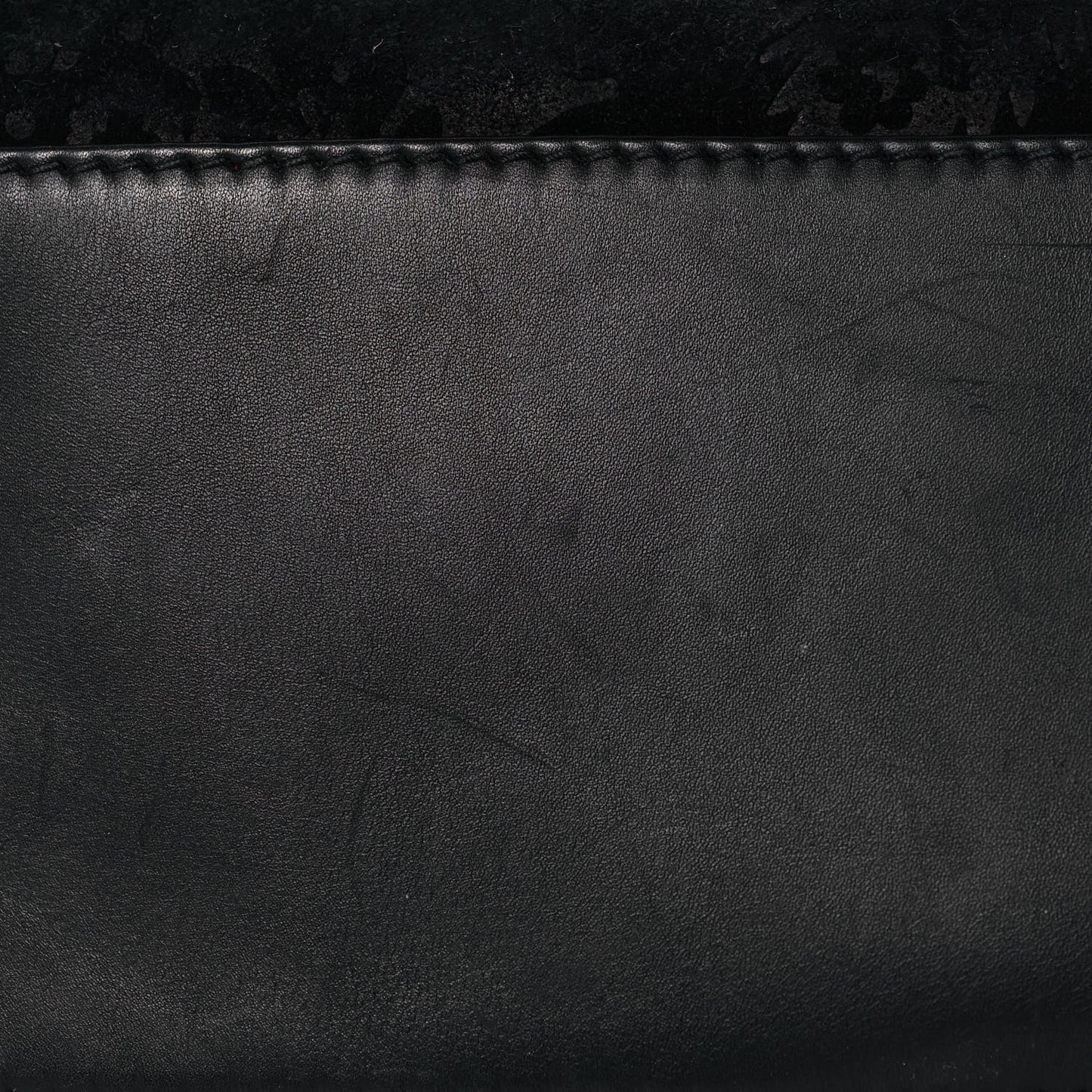 Nubuck Brocade Medium Soft Stirrup Shoulder Bag Black