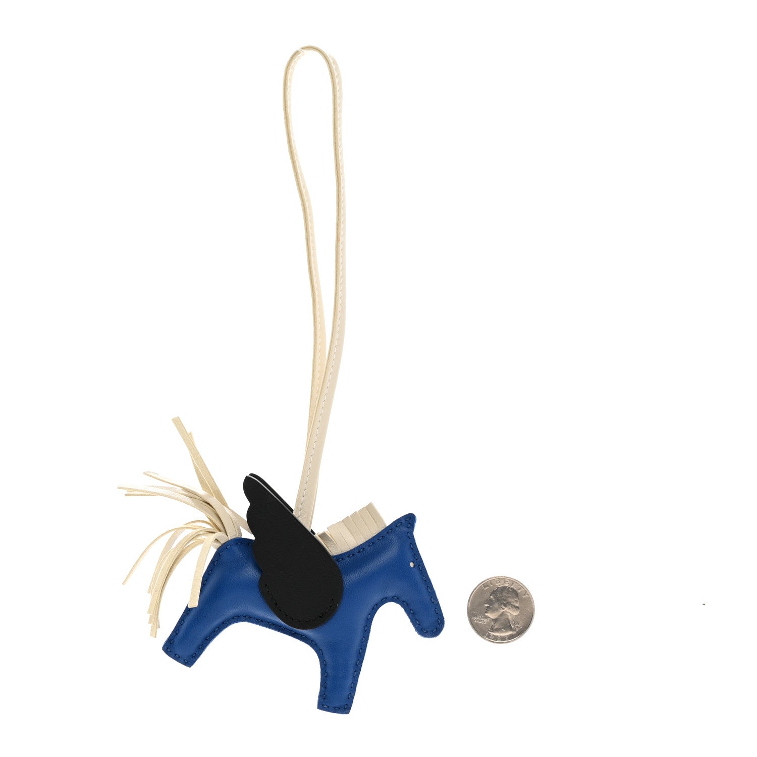 Hermes Milo Lambskin Grigri Rodeo Pegase Horse Bag Charm PM Bleu France 2 of 5
