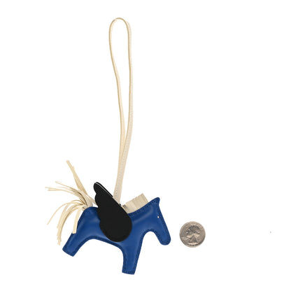 Hermes Milo Lambskin Grigri Rodeo Pegase Horse Bag Charm PM Bleu France 2 of 5