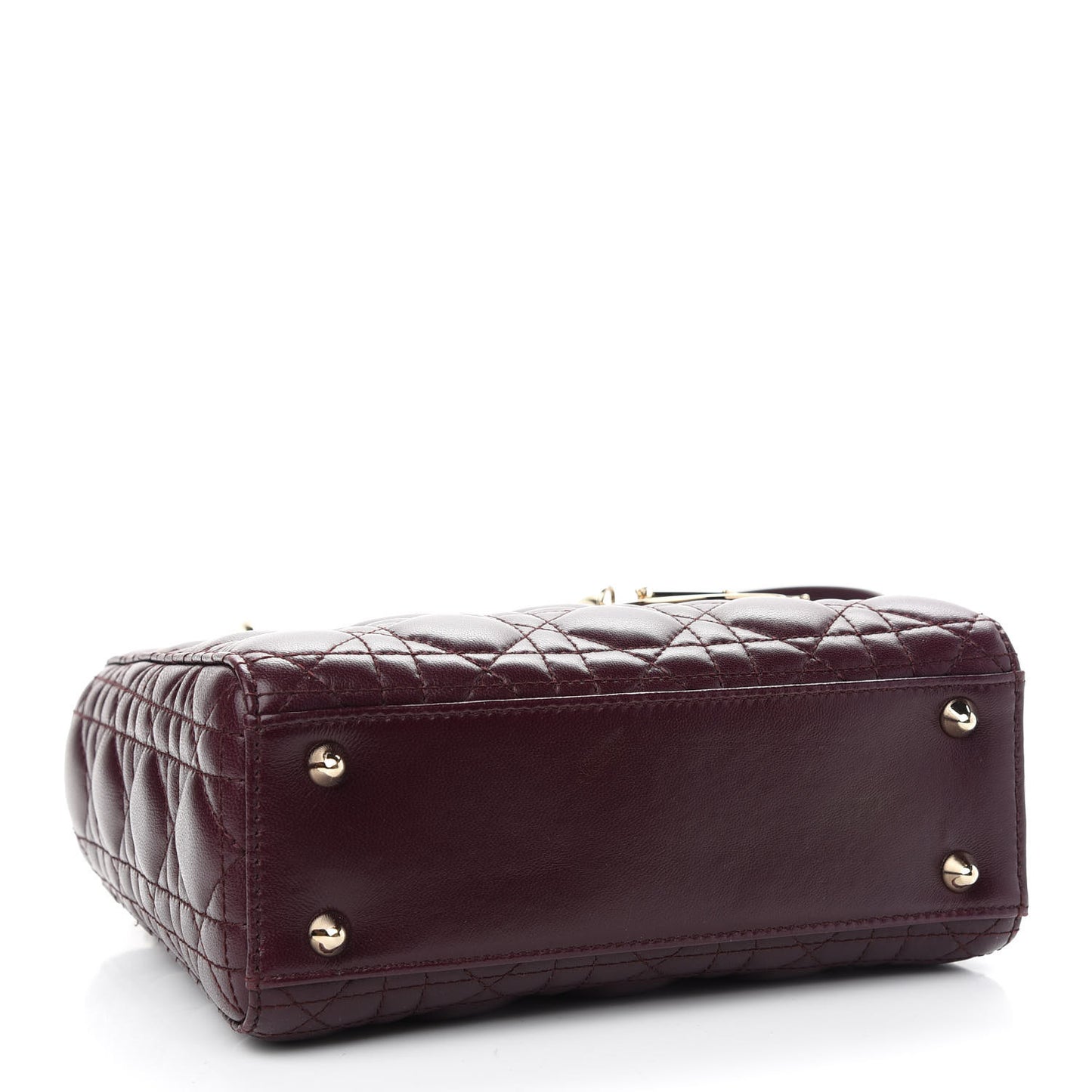 Lambskin Cannage Small Lucky Badges My Lady Dior Burgundy