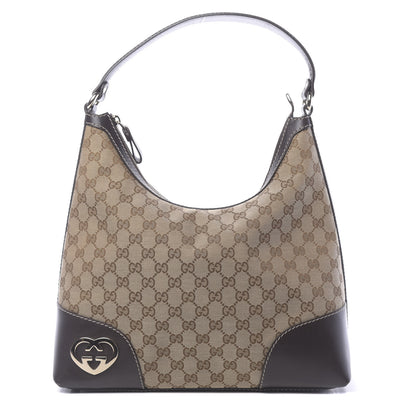 Gucci Monogram Medium Lovely Heart Hobo Brown 1 of 10