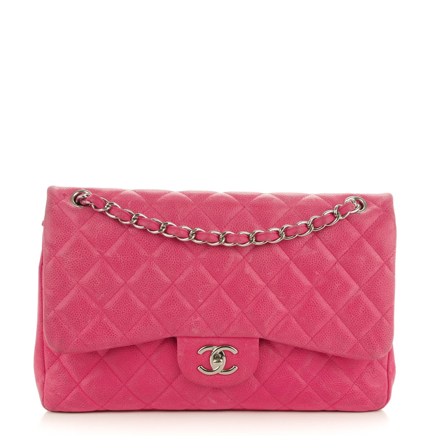 Chanel Iridescent Caviar Quilted Jumbo Double Flap Pink 1 of 21