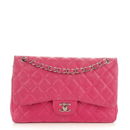 Chanel Iridescent Caviar Quilted Jumbo Double Flap Pink 1 of 21