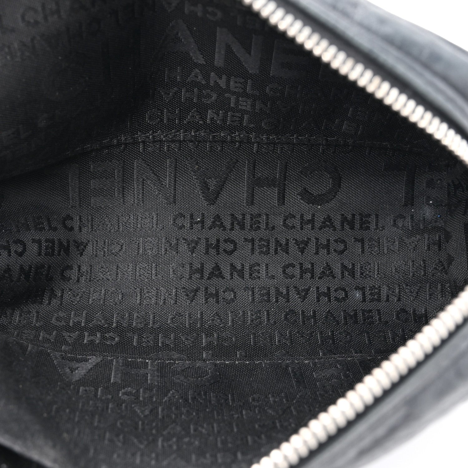 Chanel Aged Calfskin Quilted Cambon Cosmetic Case Argent Clair 5 of 10