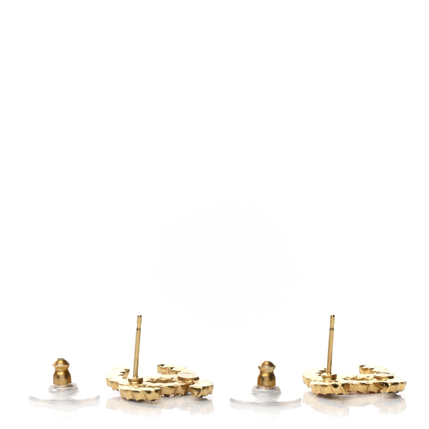 Chanel Crystal Over The Rainbow CC Earrings Gold Multicolor 3 of 4