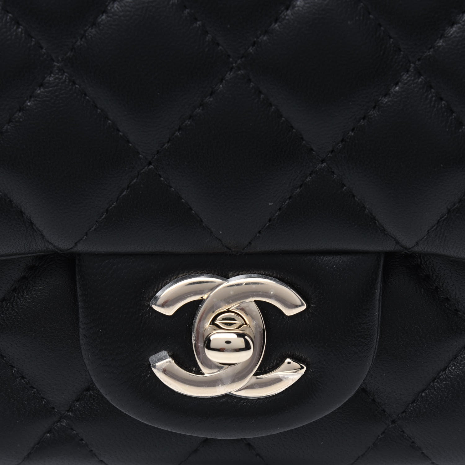 Chanel Lambskin Quilted Mini Square Flap Black 10 of 11